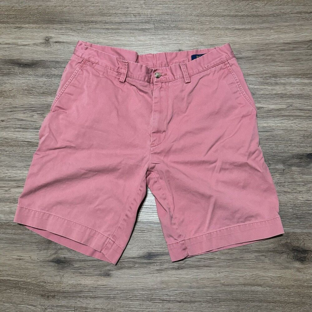 Polo Ralph Lauren Mens Shorts Pink 32 Chino Classic Fit Casual Preppy Travel